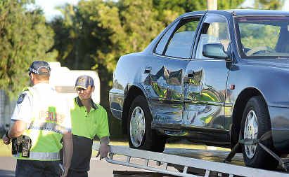 One of the vehicles involved in an accident at Long and Corser streets in Point Vernon. One of the vehicles involved in an accident at Long and Corser streets in Point Vernon.